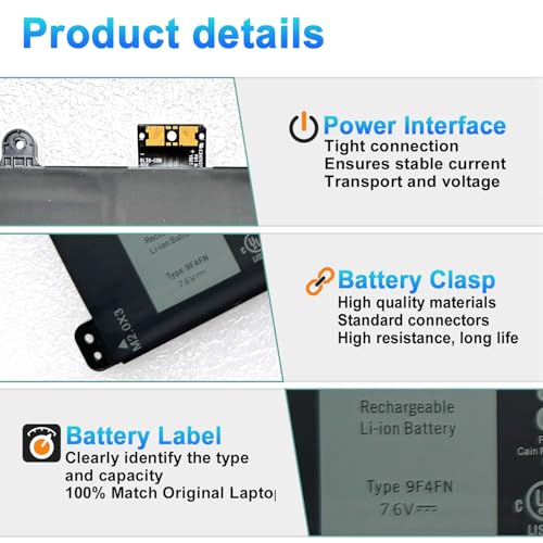 Image of 9F4FN 40Wh Battery for Dell Latitude 7320 Detachable(P131G)