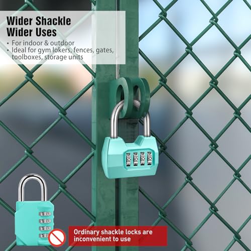 Candado de combinación para gimnasio y taquilla escolar con dial impermeable de 4 dígitos 8
