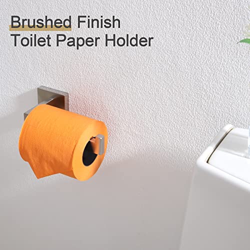 Image of KOKOSIRI Toilet Paper Roll Holder Brushed Nickel Toilet Paper Holder Stainless Steel for Kitchen Bathroom Dispenser Wall Mounted, 2 Pack, B2003BR-P2