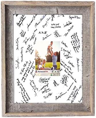 BarnwoodUSA | 18x24 White Mat Holds 8x10 Picture | Rustic Wedding Signature Picture Frame |Farmhouse | Barnwood | Wall Décor