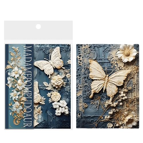 Bloc de papel para álbumes de recortes, hoja de papel para decoupage, papel de álbumes de recortes desgarrable con patrón floral para manualidades de papel de decoupage, artículos de papelería decorat