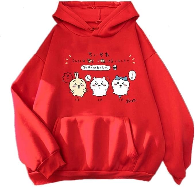 Image of PDK Fashion Anime Couple Print Long Sleeves Winter Hoodie with Front Pocket Men's & Women's Sweater