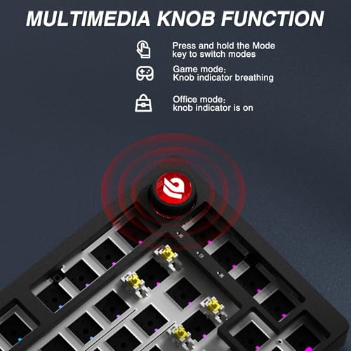 Image of LEOBOG Hi75C Pro Wireless Mechanical Keyboard Kit - Aluminum Alloy Gasket Mount 75% Barebones DIY Base with Hot Swap, RGB Backlighting & Volume Knob - Enhanced Custom Gaming Keyboard Build, 4000mAh
