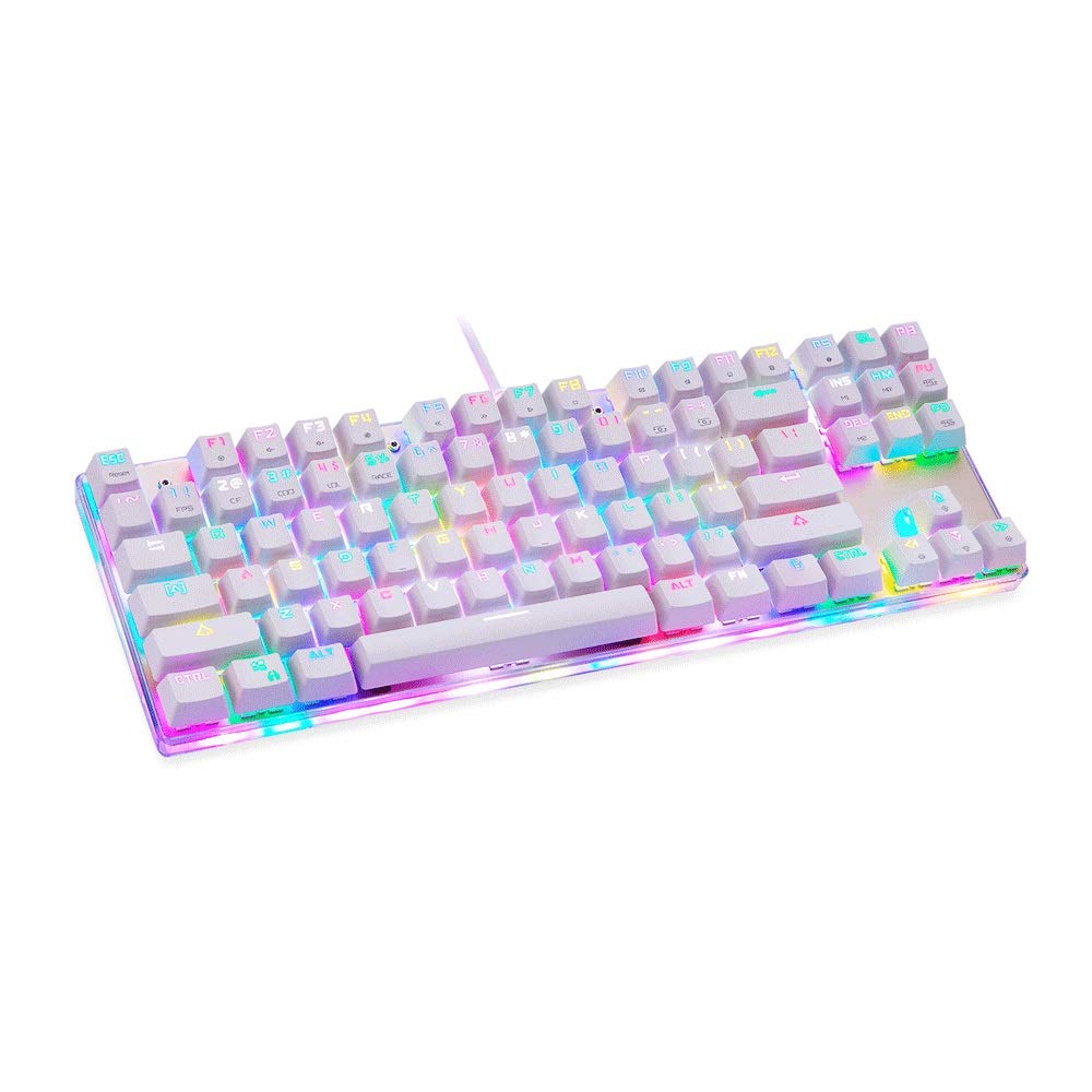 Xiao-ALQ 87-key mechanical keyboard business home portable full-color RGB backlit wired keyboard full-key non-impact keyboard desktop PC,computer and other dual-use, waterproof