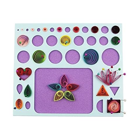 YURROAD 3 in 1 Paper Quilling Template Board with Pins Quilling Knitting Board Cork Shape Mold DIY Tool Cover