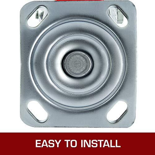 Image of VEVOR Caster Wheels Set of 4, 6 inch Heavy Duty Casters (2 Rigid and 2 Swivel Casters with Side Brake) Polyurethane Iron Core Plate 4000LBS Capacity