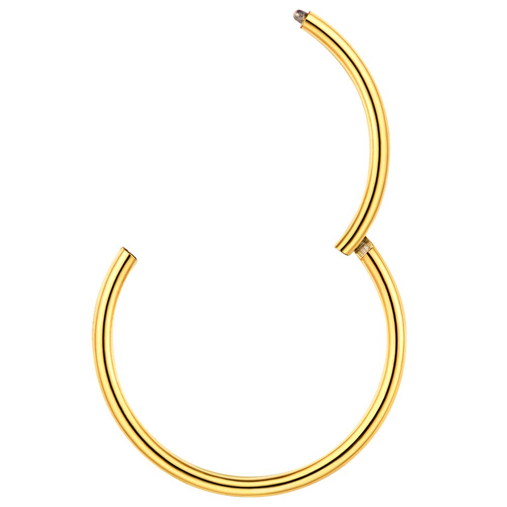 PROSTEEL Un Piercing Nariz Aro Septum Acero Quirurgico, Pendientes Nostril Labio Tragus con Calibre 20G / 18G Grosor, 6-10 mm Diámetro, Plateado/Dorado/Rosado/Negro