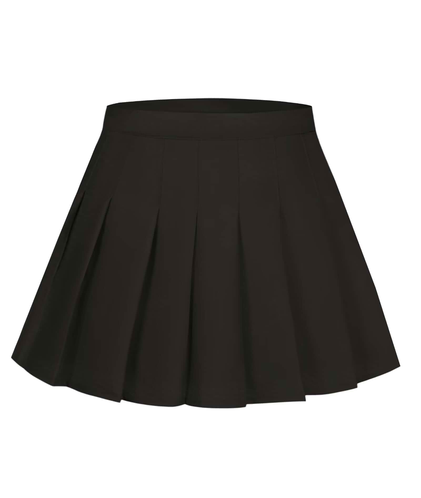 Girls Pleated Skort School Uniform Skirts A-Line Tennis Skirt with Shorts Hidden Zipper, High Waist Design, Elasticized Back Waist, School, Sports, Daily Wear, 6-14 Years