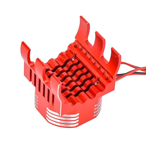 Pyfore Rc Motor Heatsink With 21000Rpm Cooling Fan, 42Mm Motor Radiator With Rgb Light Brushless Engine Motor Heat Sink For Traxxas 1/8 1/10 Car Truck Buggy Scx10, Tamiya Arrma Axial 4274 4268 Motor #TOP3
