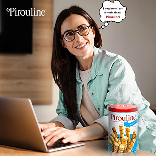 Pirouline Rolled Wafers – Vanilla – Rolled Wafer Sticks, Crème Filled Wafers, Rolled Cookies For Coffee, Tea, Ice Cream, Snacks, Parties, Gifts, And More – 14.1Oz Tin 2Pk #TOP2