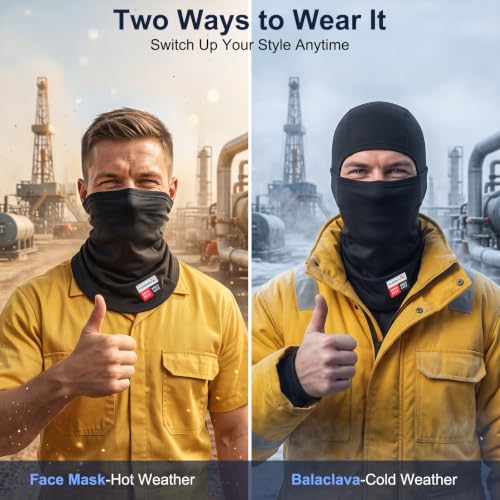 Image of Fullsheild FR Balaclava CAT2 7oz Flame-Retardant Cotton Face Mask, NFPA2112 | Arc Rated Covering Hood for Welding, Protective Helmet Liner for Men Women, UV Face Mask Windproof, Lightweight & Breathable
