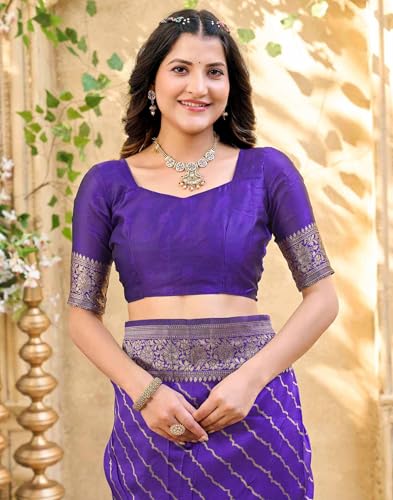 Image of SIRIL Women's Banarasi Silk Saree Pure Silk Saree With Unstitched Blouse Piece