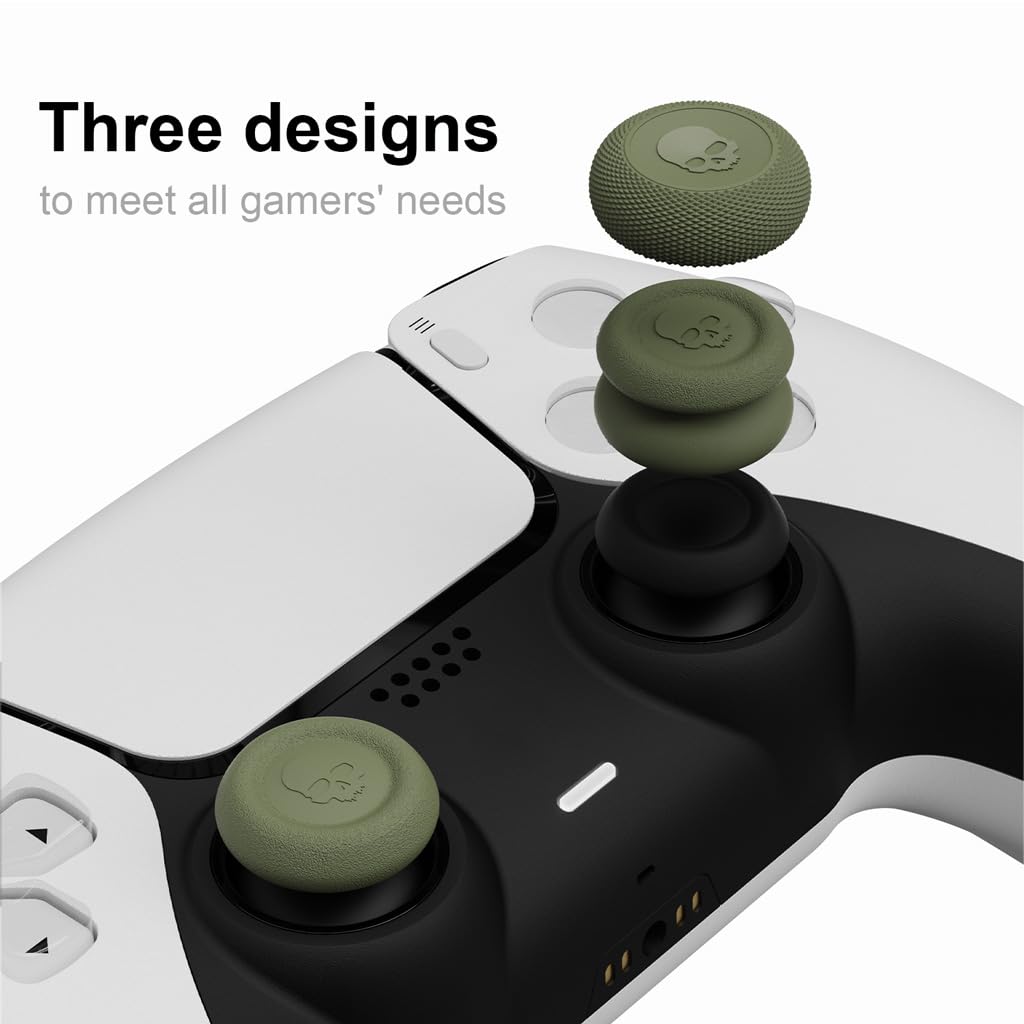 Skull & Co. Skin, CQC and FPS Thumb Grip Set Joystick Cap Analog Stick Cap for Nintendo Switch Pro Controller & PS5 / PS4 / Slim/Pro Controller - White, 3Pairs(6pcs)