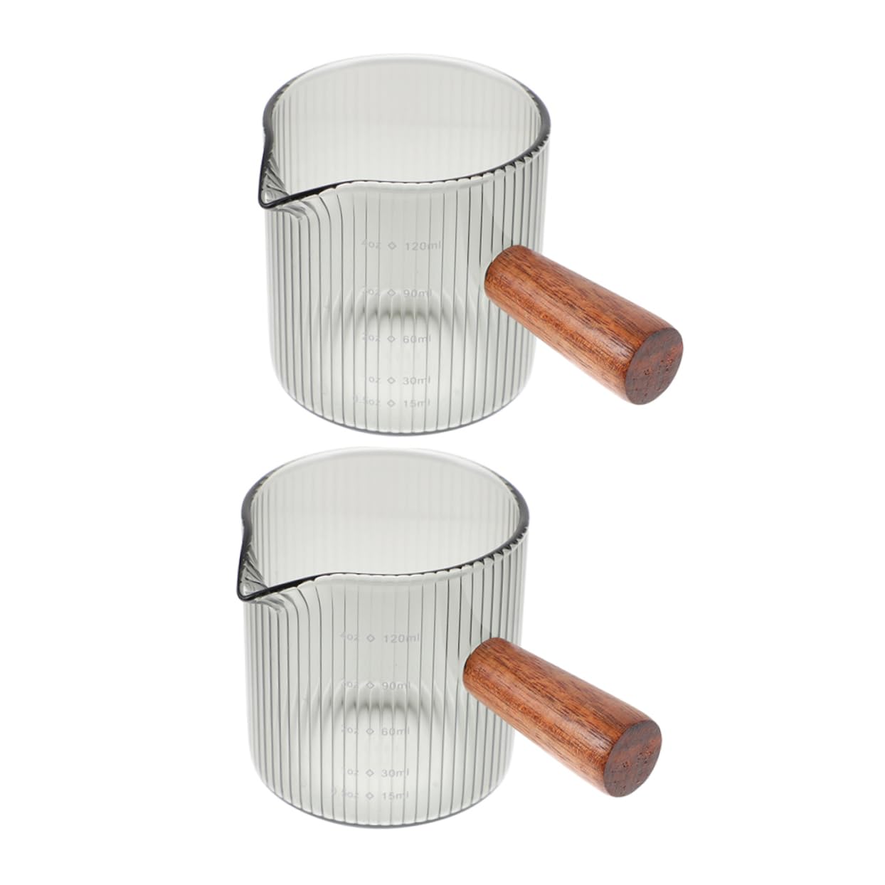 Garneck 8 Pz tazza di latte tazza caffe tazza trasparente Misurino per liquidi tazza crema tazzine da espresso contenitore per la crema del tazza di con design in scala legno