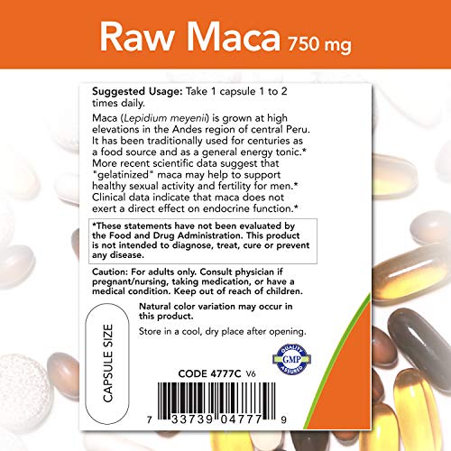 Maca Peruana Raw 750 MG (6:1 CONC - 90 VCAPS) - Now Foods