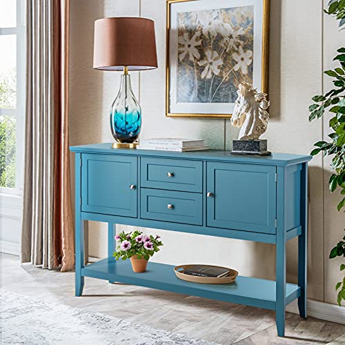 Petsite Sideboard Buffet Cabinet With Storage, Drawers & Open Shelf, Wood Accent Cupboard Console Table For Home Kitchen, Living Room, Hallway #TOP1