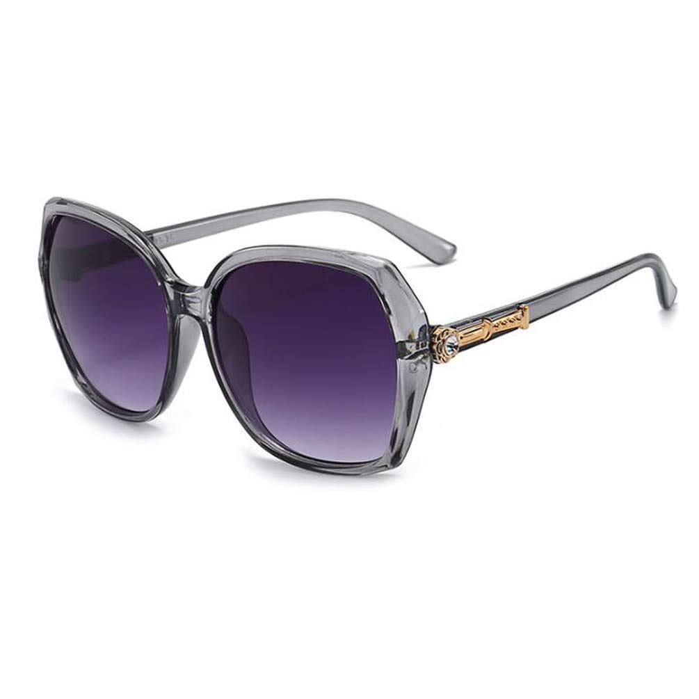 Large square frame sunglasses Womens diamond-studded sunglasses anti-ultraviolet sunglasses Gray Frame Double Gray Flakes