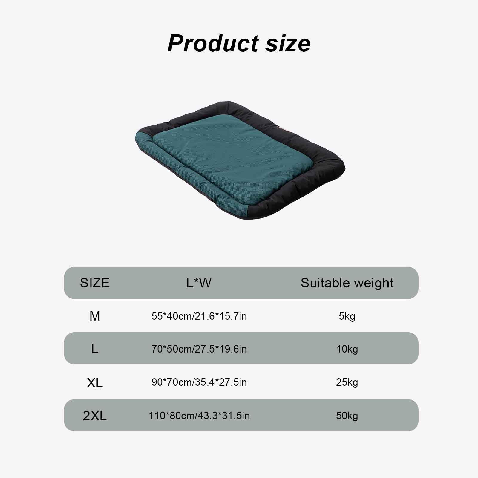 Colchón para Jaula De Perro, Cama para Perros, Colchoneta para Gato con Fondo Antideslizante, Fácil De Limpiar, para Casa Coche Camping Transportín Jaula,Azul,XXL