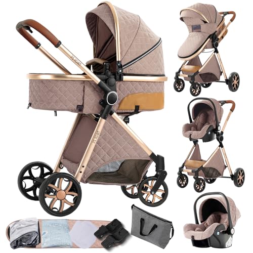 3 in 1 Kinderwagen,kinderwagen set,verstellbarem Verdeck und...