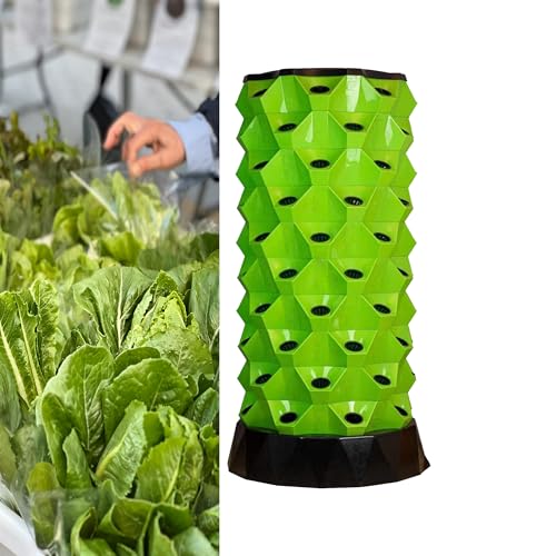Kit de sistema de jardín de torre de cultivo hidropónico vertical, 48/64/80 puntos de cultivo para verduras, hierbas y fresas