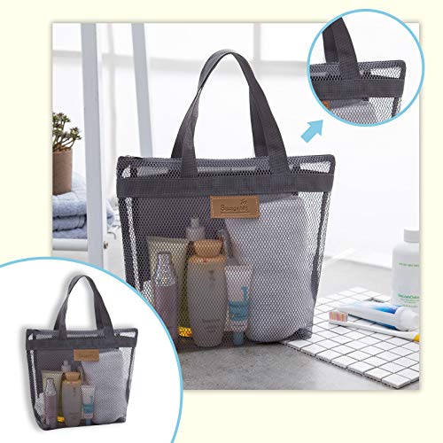 Multifunctional Mesh Beach Tote Bag, Foldable Lightweight Grocery Storage Net Bag for Family Travel & Vacation Essential2