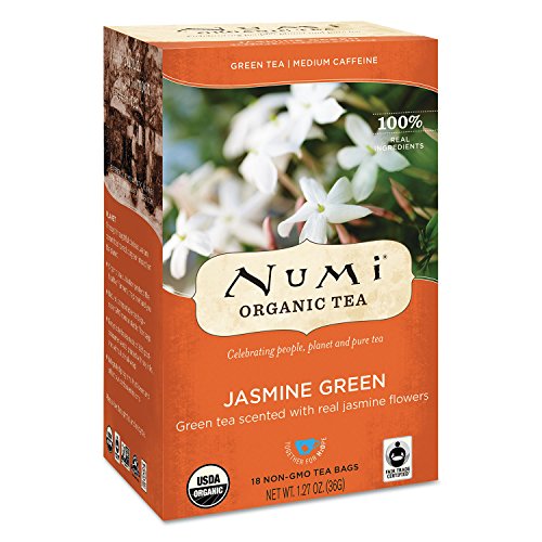 Numi Organic 10108 Organic Teas and Teasans, 1.27 oz, Jasmine Green, 18/Box by Numi