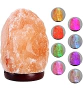 pursalt Himalayan Salt Lamp Night Light, 8 Colors Changing USB Salt Rock Lamp, Mini Small Salt La...