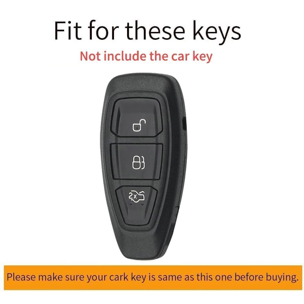 ontto Etui na kluczyki samochodowe pasuje do Ford Focus 3 4 ST Mondeo MK3 MK4 Fiesta Fusion Kuga Ecosport S-Max, etui na klucze, skrzynka na klucze