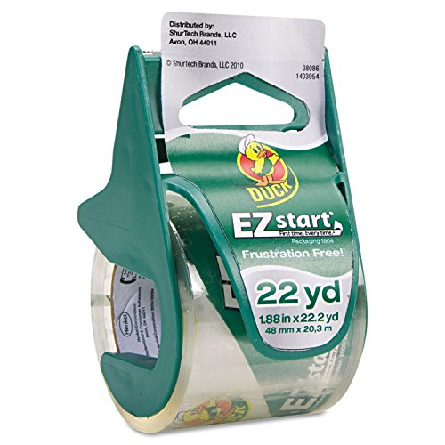 Duck 07307 EZ Start Carton Sealing Tape/Dispenser, 1.88-Inch x 22.2yds, 1 1/2-Inch Core