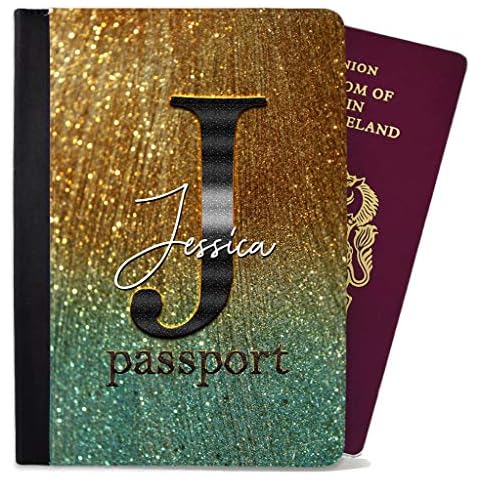 Personalised Passport Cover Holder Children Design Glitter Any Name Text Holiday Accessory Gift 102 Cover