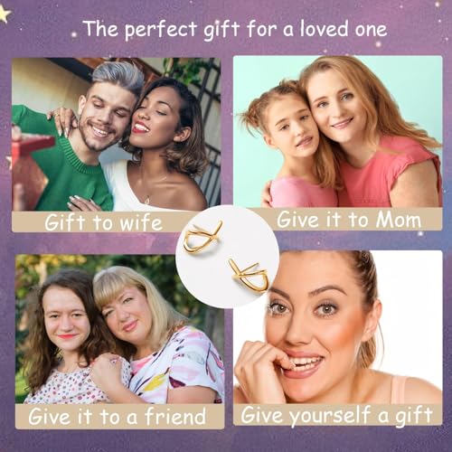 Gold Earrings for Women Trendy.X-Shaped Dangle Earrings Minimalist Elegance Lightweight Hypoallergenic for Everyday/Party Gift. 6