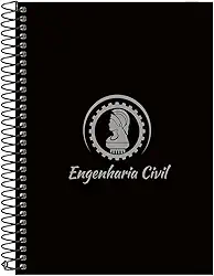 Caderno Colegial 15 Matérias Profissões Engenharia Civil (Preto e Prata)