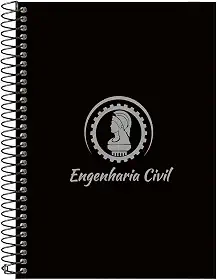 Caderno Colegial 15 Matérias Profissões Engenharia Civil (Preto e Prata)