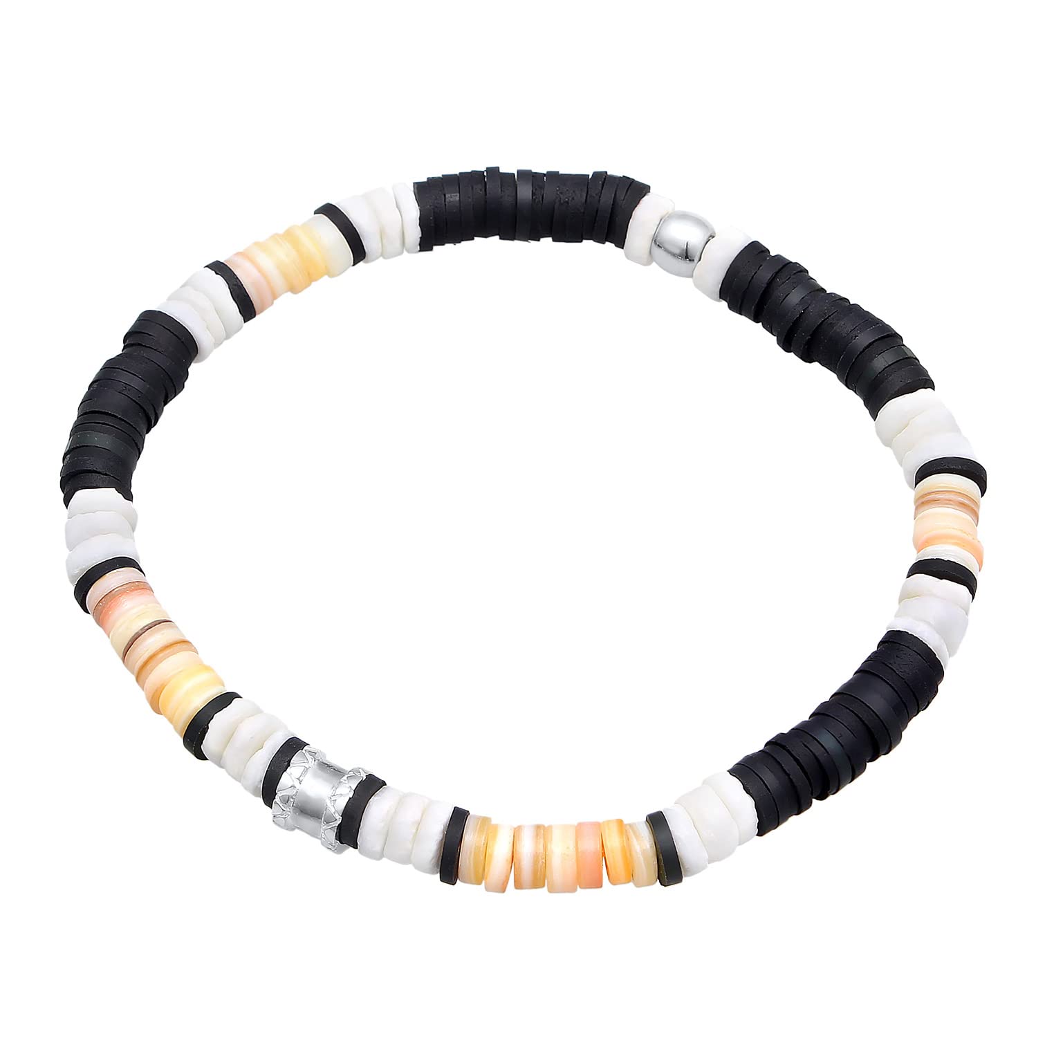 Kuzzoi Buddha Herren Armband aus Heishi Perlen und Beads