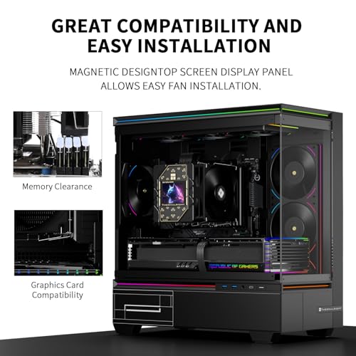 Image of Thermalright Peerless Assassin 120 Vision Black CPU Air Cooler,Twin Tower Cooler 1850RPM,320x240 Resolving Power IPS Screen with 2.8in,Computer Cooler for Intel lga1851 /1700 /115x,AM4 /AM5