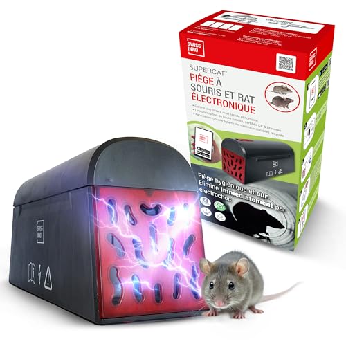 SWISSINNO Piège Électronique à Souris et Rats SuperCat - Contrôle Intelligent avec Application - Élimination Rapide Haute Tension - sans Contact - Usage...