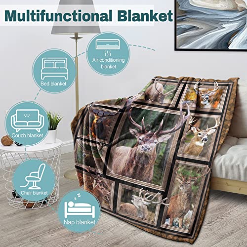 Dongdongqiang Buck Deer Blanket Hunting Gift For Men Soft Flannel Fleece Throw Blanket For Sofa Couch Bed Chair Lightweight Plush Fuzzy Lap Blankets And Throws Christmas Birthday Gift 50X60Inches #TOP6