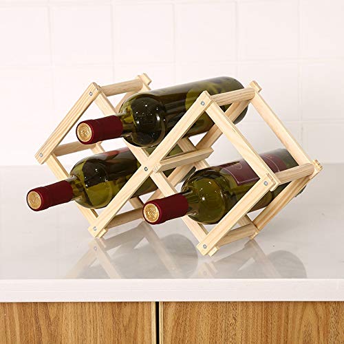 Soporte plegable de madera para botellas de vino miniatura 5