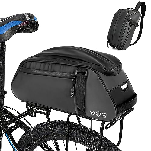 Nasjac Fahrrad Gepäckträgertasche - 8L & Wasserdichte reflektierende Fahrradtaschen für Gepäckträger Outdoor Gepäcktasche, multifunktionale Fahrradgepäckträgertasche hinten für Radfahren