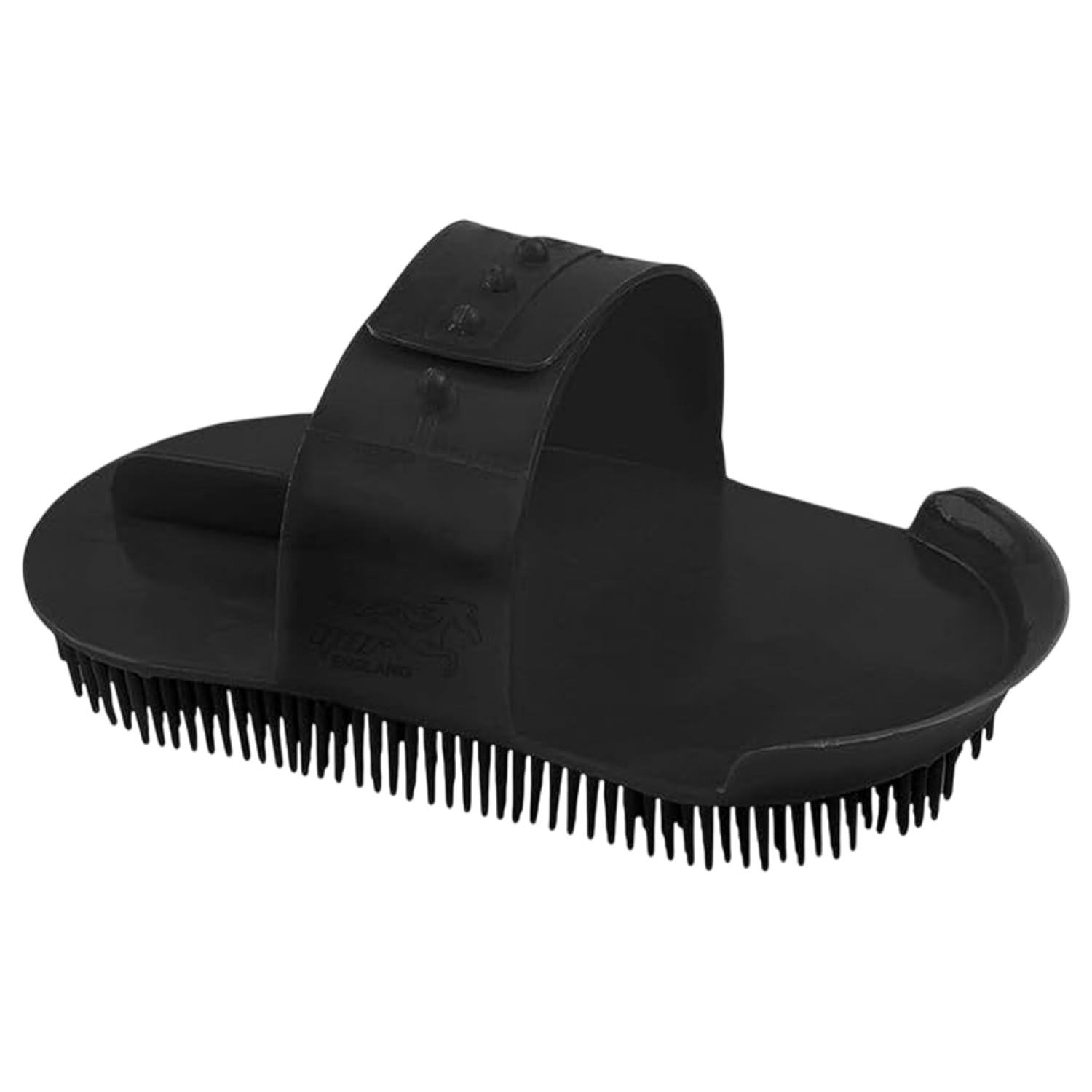 Peigne à curry en plastique avec sangle réglable Noir
