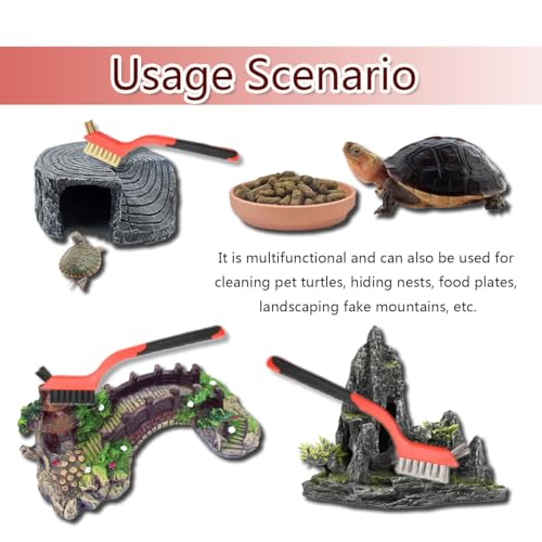 Image of 3 Pcs Turtle Cleaning Brush, Remove Aquatic Mud, Dirt, & Contaminants from Tortoises Shells, Aquarium Brush for Cleaning Turtle, Reptile Food Dish