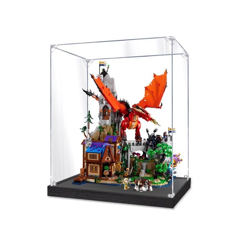 Acryl Vitrine Kompatibel Mit 21348 Ideas Dungeons & Dragons: Die Sage vom Roten Drachen, Schaukasten Showcase Staubdichte Display Case für 21348 - Nicht Enthalten Modellbausatz (Stil A)