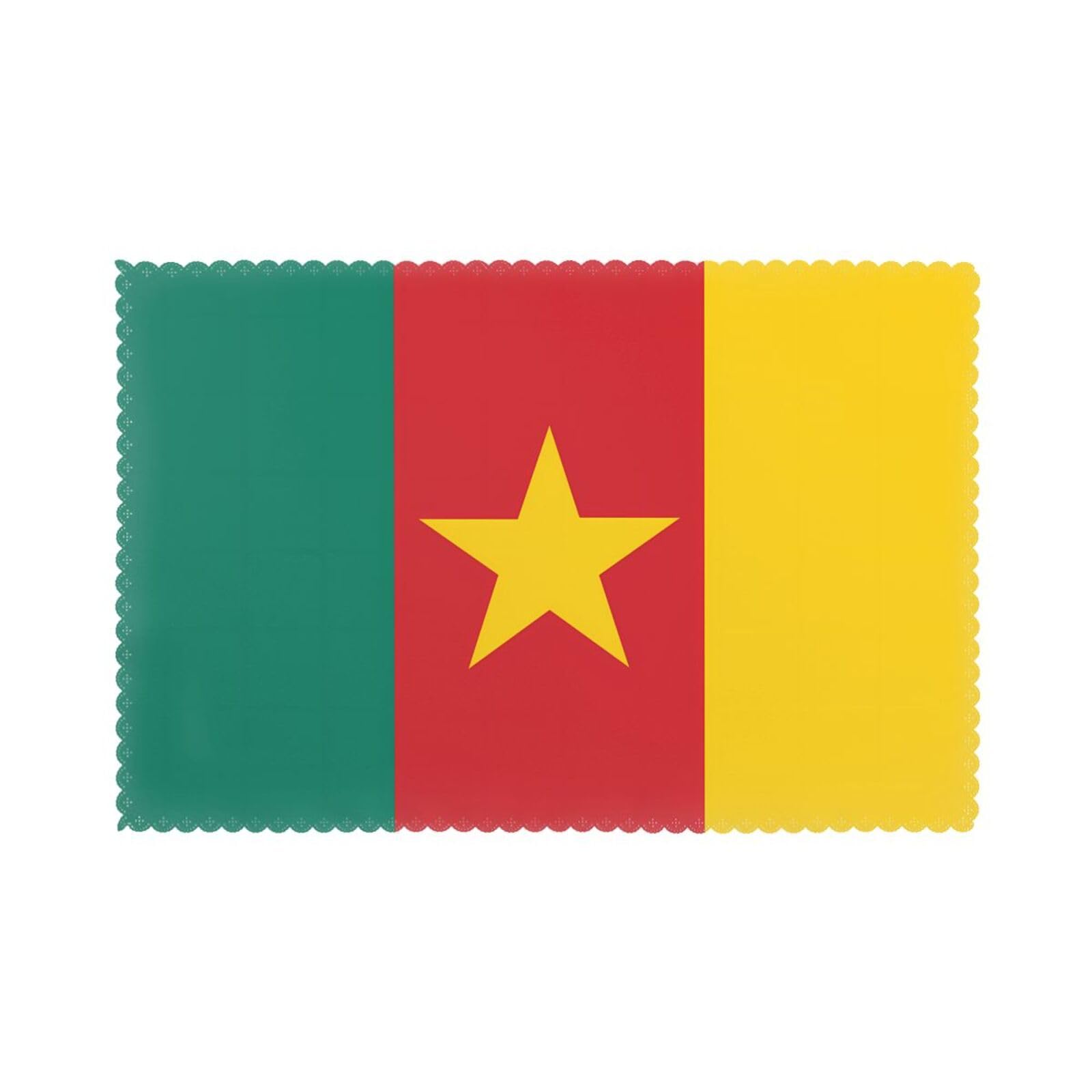 Flag of Cameroon Placemat set of 6, oil-proof, washable, suitable for kitchen, restaurant, party, etc.