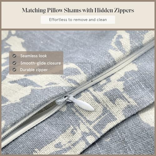 Image of HiEnd Accents Genoa Soft Washed Linen 3 Piece King Blue Comforter Set