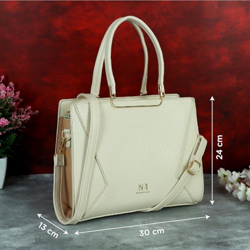 Image of NFI essentials Satchel Bags Ladies Purse Handbag Premium Women Shoulder Travel Bag for Work Gifts for Wife /Mother /Sister Stylish Office College Party Bag