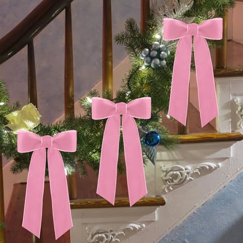 Image of Tsorode 10 Yards Black Velvet Ribbon 1 Inch for Christmas Tree,Velvet Christmas Ribbon for Gift Wrapping Crafts Bow Wreath Holiday Decorations (Pink, 1 1 /2 inch-10 Yard)