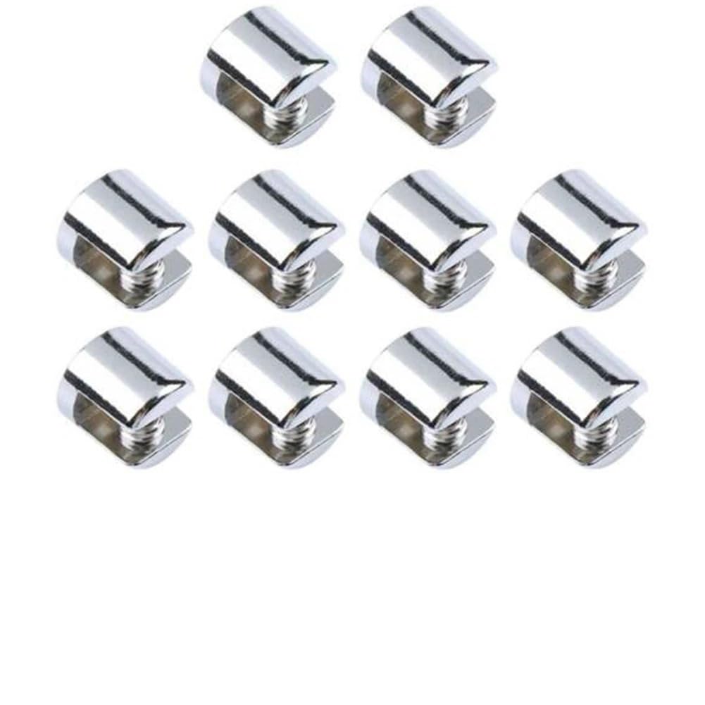 Glass Clamps 10pcs Zinc Alloy Glass Clamp Support 6-8mm for Fixing Bathroom Tight Clips