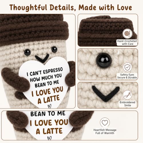 Image of Crochet Toys, Handmade Coffee Cup Crochet Doll,