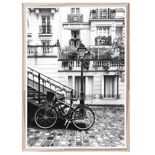 CozyPrints Photographie de rue Paris en noir et blanc, décoration murale (sans cadre) (A4-21,0 x 29,7 cm)