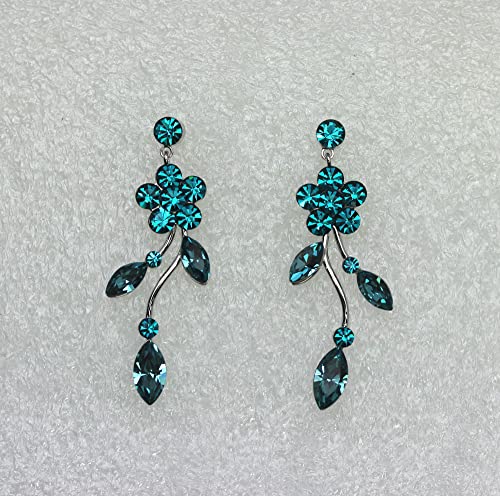 Image of Faship Gorgeous Rhinestone Crystal Floral Necklace Earrings Set